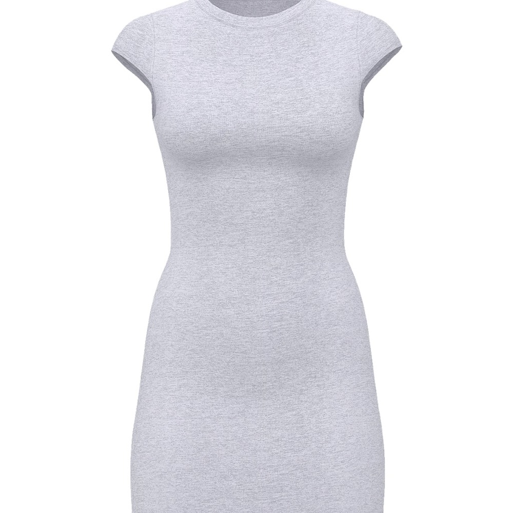 PINK Victoria's Secret Med Heather Gray Bodycon Cap Sleeve Dress